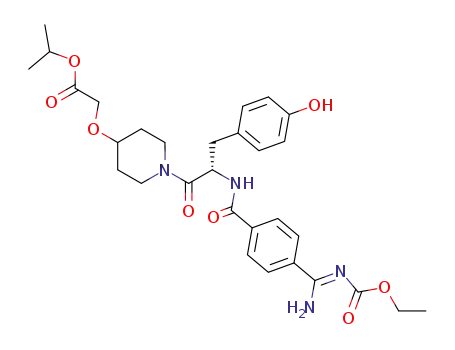 {1-[(S)-2-(4-{Amino-[(Z)-ethoxycarbonylimino]-methyl}-benzoylamino)-3-(4-hydroxy-phenyl)-propionyl]-piperidin-4-yloxy}-acetic acid isopropyl ester