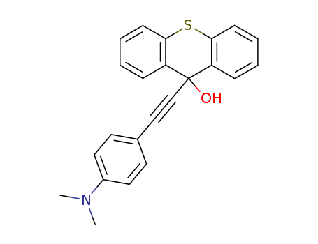 Molecular Structure of 118751-80-7 (9H-Thioxanthen-9-ol, 9-[[4-(dimethylamino)phenyl]ethynyl]-)