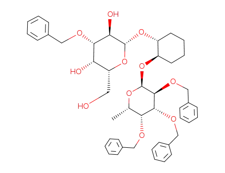 (2R,3S,4S,5R,6R)-4-Benzyloxy-2-hydroxymethyl-6-[(1R,2R)-2-((2S,3S,4R,5R,6S)-3,4,5-tris-benzyloxy-6-methyl-tetrahydro-pyran-2-yloxy)-cyclohexyloxy]-tetrahydro-pyran-3,5-diol