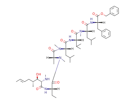 Molecular Structure of 1027556-01-9 (H-MeBmt-Abu-(D)-MeAla-MeLeu-Val-MeLeu-Phe-OBzl)