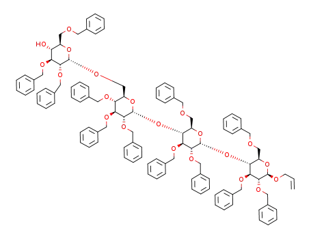 allyl O-(2,3,67-tri-O-benzyl-α-D-glucopyranosyl)-(1<*>6)-O-(2,3,4-tri-O-benzyl-α-D-glucopyranosyl)-(1<*>4)-O-(2,3,6-tri-O-benzyl-α-D-glucopyranosyl)-(1<*>4)-O-2,3,6-tri-O-benzyl-β-D-glucopyranoside