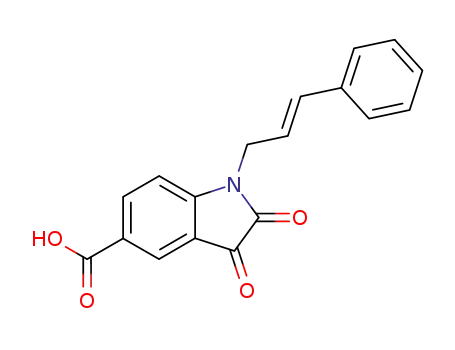 2,3-Dioxo-1-((E)-3-phenyl-allyl)-2,3-dihydro-1H-indole-5-carboxylic acid