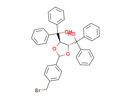 Molecular Structure of 183058-00-6 ((4R,5R)-2-[4-(bromomethyl)phenyl]-α,α,α',α'-tetraphenyl-1,3-dioxolane-4,5-dimethanol)