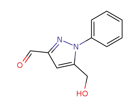 Molecular Structure of 211682-80-3 (5-Hydroxymethyl-1-phenyl-1H-pyrazole-3-carbaldehyde)