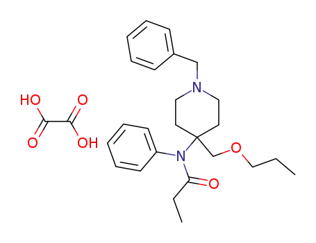 Molecular Structure of 61086-17-7 (Propanamide,
N-phenyl-N-[1-(phenylmethyl)-4-(propoxymethyl)-4-piperidinyl]-,
ethanedioate (1:1))