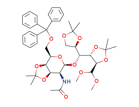 4-O-(2-acetamido-2-deoxy-3,4-O-isopropylidene-6-O-trityl-β-D-talopyranosyl)-2,3:5,6-di-O-isopropylidene-aldehydo-D-glucose dimethyl acetal