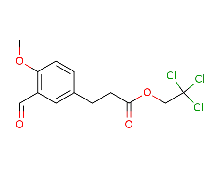 Molecular Structure of 377777-85-0 (3-(3-formyl-4-methoxy-phenyl)-propionic acid 2,2,2-trichloro-ethyl ester)
