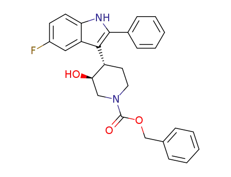 (3S,4S)-4-(5-Fluoro-2-phenyl-1H-indol-3-yl)-3-hydroxy-piperidine-1-carboxylic acid benzyl ester