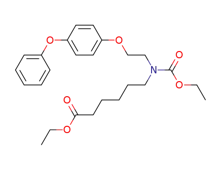 Molecular Structure of 389796-15-0 (Hexanoic acid, 6-[(ethoxycarbonyl)[2-(4-phenoxyphenoxy)ethyl]amino]-,
ethyl ester)