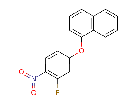 Molecular Structure of 536977-22-7 (Naphthalene, 1-(3-fluoro-4-nitrophenoxy)-)