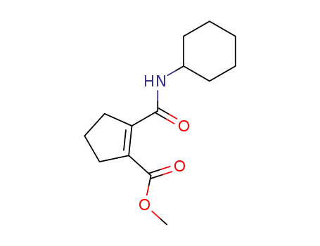 Molecular Structure of 516490-88-3 (1-Cyclopentene-1-carboxylicacid,2-[(cyclohexylamino)carbonyl]-,methylester)