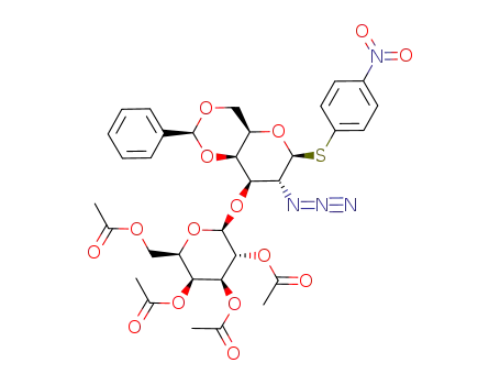 4-nitrophenyl 2-azido-4,6-O-benzylidene-2-deoxy-3-O-(2,3,4,6-tetra-O-acetyl-β-D-galactopyranosyl)-1-thio-β-D-galactopyranoside