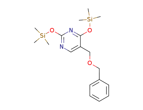 Molecular Structure of 98808-20-9 (Pyrimidine, 5-[(phenylmethoxy)methyl]-2,4-bis[(trimethylsilyl)oxy]-)