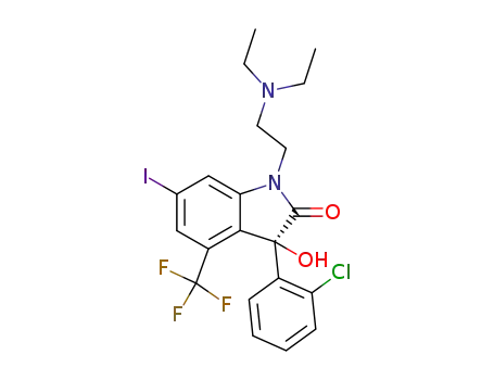 3-(2-chlorophenyl)-1-(2-diethylaminoethyl)-3(R)-hydroxy-6-iodo-4-trifluoromethyloxindole