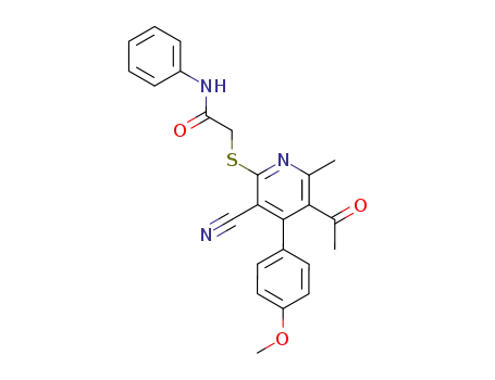 2-[5-acetyl-3-cyano-4-(4-methoxy-phenyl)-6-methyl-pyridin-2-ylsulfanyl]-<i>N</i>-phenyl-acetamide