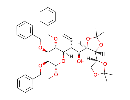 methyl 2,3,4-tri-O-benzyl-6-deoxy-8,9:10,11-di-O-isopropylidene-6-vinyl-α-D-manno-D-gulo-D-glycero-undecoside