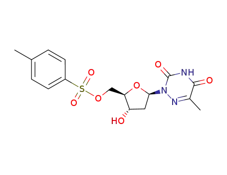 Molecular Structure of 490022-61-2 (2-(2-deoxy-5-O-tosyl-β-D-erythro-pentofuranosyl)-6-methyl-1,2,4-triazin-3,5(2H,4H)-dione)