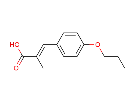 Molecular Structure of 61925-40-4 (2-Propenoic acid, 2-methyl-3-(4-propoxyphenyl)-, (E)-)