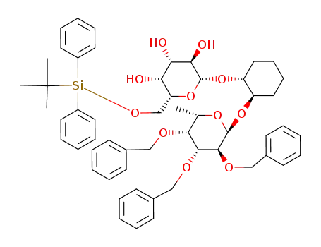 (2R,3R,4S,5R,6R)-2-(tert-Butyl-diphenyl-silanyloxymethyl)-6-[(1R,2R)-2-((2S,3S,4R,5R,6S)-3,4,5-tris-benzyloxy-6-methyl-tetrahydro-pyran-2-yloxy)-cyclohexyloxy]-tetrahydro-pyran-3,4,5-triol