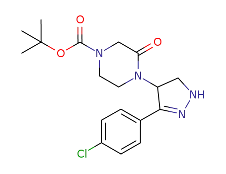 1-Piperazinecarboxylic acid,
4-[3-(4-chlorophenyl)-4,5-dihydro-1H-pyrazol-4-yl]-3-oxo-,
1,1-dimethylethyl ester