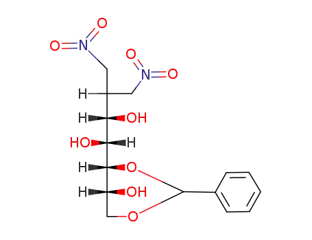 5,7-O-benzylidene-1,2-dideoxy-1-nitro-2-nitromethyl-D-glucoheptitol