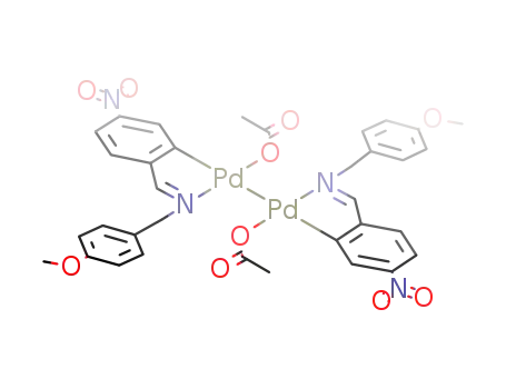 {Pd(NO<sub>2</sub>C<sub>6</sub>H<sub>3</sub>CH=NCH<sub>2</sub>C<sub>6</sub>H<sub>4</sub>OMe-p)(AcO)}2