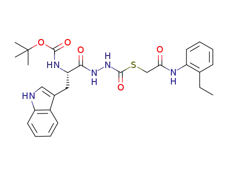 S-[2-[(2-ethylphenyl)amino]-2-oxoethyl] [2-[(2S)-3-(1H-indol-3-yl)-2-[(2-methylpropan-2-yl)oxycarbonylamino]propanoyl]hydrazinyl]methanethioate