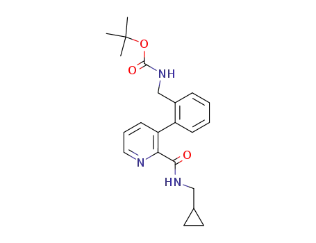 Molecular Structure of 434319-75-2 ({2-[2-(cyclopropylmethylcarbamoyl)-pyridin-3-yl]benzyl}carbamic acid tert-butyl ester)