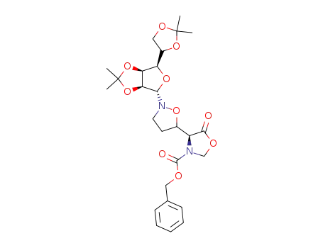2-(2',3';5'6-di-O-isopropylidene-α-D-mannofuranosyl)-α<(benzyloxycarbonyl)amino>-5-isoxazolidineacetic acid methylidene ester