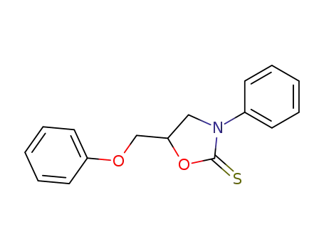 Molecular Structure of 94041-14-2 (2-Oxazolidinethione, 5-(phenoxymethyl)-3-phenyl-)