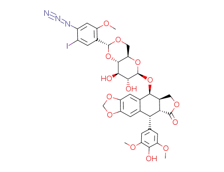 4'-demethyl-1-O-[4,6-O-(4-azido-5-iodo-2-methoxybenzylidene)-β-D-glucopyranosyl]epipodophyllotoxin