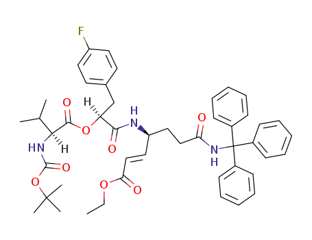 5,13-Dioxa-2,8-diazapentadec-10-enoic acid,
6-[(4-fluorophenyl)methyl]-3-(1-methylethyl)-4,7,12-trioxo-9-[3-oxo-3-[(tri
phenylmethyl)amino]propyl]-, 1,1-dimethylethyl ester, (3S,6S,9S,10E)-
