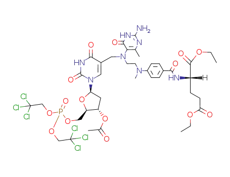 diethyl N-<4-<N-<2-<N-(2-amino-4-oxo-6-methylpyrimidin-5-yl)-N-<(3'-O-acetyl-2'-deoxyuridin-5-yl)methyl>amino>ethyl>-N-methylamino>benzoyl>-L-glutamate