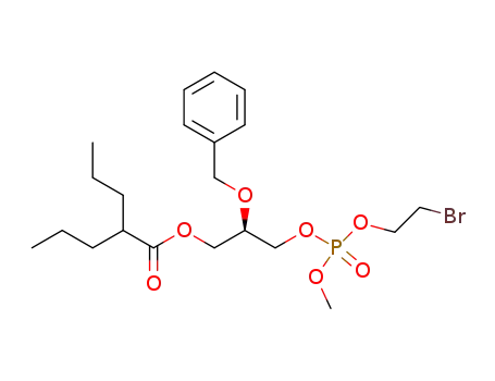 Molecular Structure of 322468-34-8 ((3-O-[2-propyl pentanoyl]-(R)-2-O-benzylglyceryl)-2-bromoethyl-methyl phosphate)
