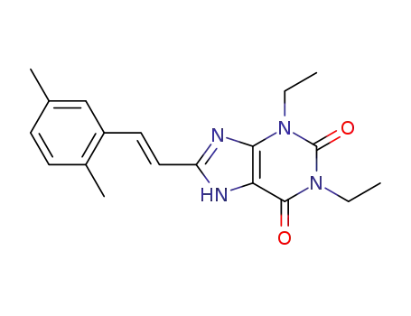 (E)-8-(2,5-Dimethylstyryl)-1,3-diethylxanthine hemihydrate