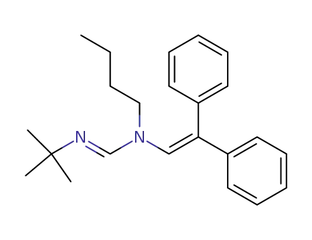 Molecular Structure of 80376-94-9 (Methanimidamide,
N-butyl-N'-(1,1-dimethylethyl)-N-(2,2-diphenylethenyl)-)