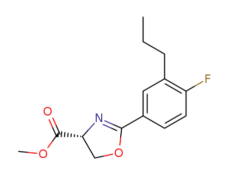Molecular Structure of 445019-52-3 ((R)-2-(3-propyl-4-fluorophenyl)-4,5-dihydrooxazole-4-carboxylic acid methyl ester)