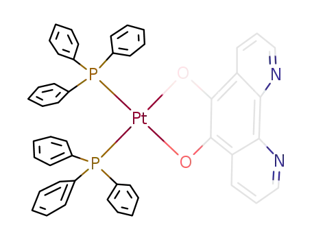 Molecular Structure of 55401-35-9 ((PPh<sub>3</sub>)2Pt(O',O-1,10-phenanthroline-5,6-dione))