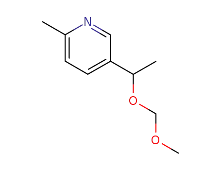 Molecular Structure of 146062-57-9 (Pyridine, 5-[1-(methoxymethoxy)ethyl]-2-methyl-)