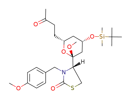 (R)-4-[(2R,4S,6R)-4-(tert-Butyl-dimethyl-silanyloxy)-2-methoxy-6-(3-oxo-butyl)-tetrahydro-pyran-2-yl]-3-(4-methoxy-benzyl)-thiazolidin-2-one