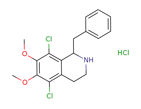 Molecular Structure of 876066-63-6 (Isoquinoline,
5,8-dichloro-1,2,3,4-tetrahydro-6,7-dimethoxy-1-(phenylmethyl)-,
hydrochloride)