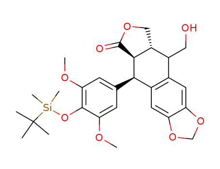 5-[4-(<i>tert</i>-butyl-dimethyl-silanyloxy)-3,5-dimethoxy-phenyl]-9-hydroxymethyl-5,8,8a,9-tetrahydro-5a<i>H</i>-furo[3',4':6,7]naphtho[2,3-<i>d</i>][1,3]dioxol-6-one
