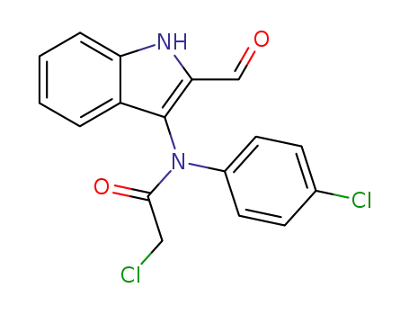 Molecular Structure of 182123-52-0 (Acetamide, 2-chloro-N-(4-chlorophenyl)-N-(2-formyl-1H-indol-3-yl)-)