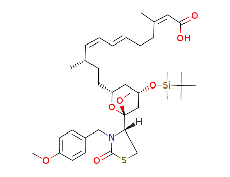 (2Z,6E,8Z)-(S)-12-{(2R,4S,6R)-4-(tert-Butyl-dimethyl-silanyloxy)-6-methoxy-6-[(R)-3-(4-methoxy-benzyl)-2-oxo-thiazolidin-4-yl]-tetrahydro-pyran-2-yl}-3,10-dimethyl-dodeca-2,6,8-trienoic acid