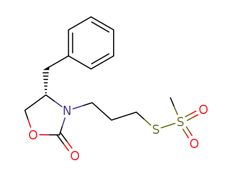 Methanesulfonothioic acid,
S-[3-[(4S)-2-oxo-4-(phenylmethyl)-3-oxazolidinyl]propyl] ester