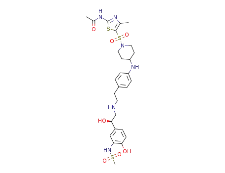 N-(5-{[4-(4-{2-[((2R)-2-hydroxy-2-{4-hydroxy-3-[(methylsulfonyl)amino]phenyl}-ethyl)amino]ethyl}anilino)piperidin-1-yl]sulfonyl}-4-methyl-1,3-thiazol-2-yl)acetamide