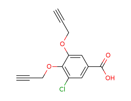 Molecular Structure of 112636-60-9 (Benzoic acid, 3-chloro-4,5-bis(2-propynyloxy)-)