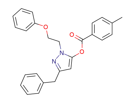 Molecular Structure of 62270-42-2 (Benzoic acid, 4-methyl-,
1-(2-phenoxyethyl)-3-(phenylmethyl)-1H-pyrazol-5-yl ester)