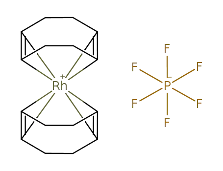 Molecular Structure of 62793-31-1 (BIS-1,5-CYCLOOCTADIENERHODIUM(L) HEXAFLUOROPHOSPHATE)