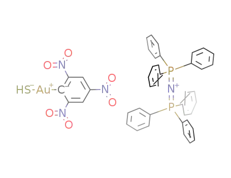 ((C<sub>6</sub>H<sub>5</sub>)3P)2N<sup>(1+)</sup>*Au(C<sub>6</sub>H<sub>2</sub>(NO<sub>2</sub>)3)(SH)<sup>(1-)</sup>=[((C<sub>6</sub>H<sub>5</sub>)3P)2N][Au(C<sub>6</sub>H<sub>2</sub>(NO<sub>2</sub>)3)(SH)]